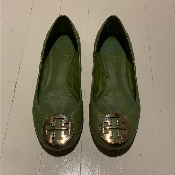 Quilted green Tory Burch flats - Picture 6 of 8